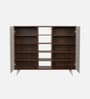 Novax Door Shoe Cabinet In Brown Maple & White Color