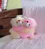 Novel Pink and Cream Fur Couple Teddy Bear Curtain Holder &ndash; Set of 2