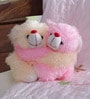 Novel Pink and Cream Fur Couple Teddy Bear Curtain Holder &ndash; Set of 2
