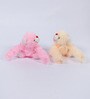 Novel Pink and Cream Fur Couple Teddy Bear Curtain Holder &ndash; Set of 2
