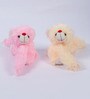 Novel Pink and Cream Fur Couple Teddy Bear Curtain Holder &ndash; Set of 2