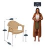 NS09SS Plastic Chair in Biscuit Finish, Set of 2