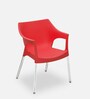 NS10SS Plastic Chair in Bright Red Colour, Set of 2