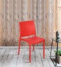 Novella NS08 Striped Plastic Chair in Bright Red Finish