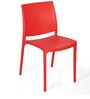 Novella NS08 Striped Plastic Chair in Bright Red Finish