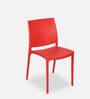 Novella NS08 Striped Plastic Chair in Bright Red Finish