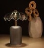Crystelle Lotus Petal Glass Table Lamp Grey