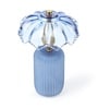 Crystelle Lotus Petal Glass Table Lamp Blue