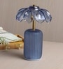 Crystelle Lotus Petal Glass Table Lamp Blue