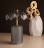 Crystelle Lotus Petal Glass Table Lamp Grey