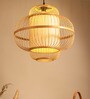 Novelty Handmade Bamboo Pendant Hanging Light in Beige Colour