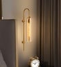 Novira Modern Wall Sconce with T300 Bulb Included | Elegant Gold Finish & Amber Cylindrical Glass Shade | Luxury Wall Lamp for Bedroom, Living Room, Hallway & Hotel Decor | 1Year Warranty