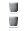 Novo Velvet Pouffe In Grey Colour (Set of 2)