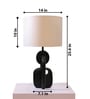Novum Iron Black Table Lamp with Cotton Linen Off White Shade