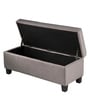 Mexico Fabric Bench In Light Grey Colour With Storage