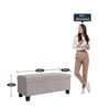 Mexico Fabric Bench In Light Grey Colour With Storage