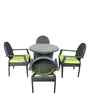 Nowra Wicker Table And Chair (With 4 Chair) Set In Grey Finish