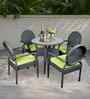 Nowra Wicker Table And Chair (With 4 Chair) Set In Grey Finish