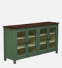 Noyes Mango Wood 4 Door Cabinet In Green Colour