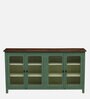 Noyes Mango Wood 4 Door Cabinet In Green Colour