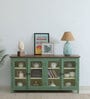 Noyes Mango Wood 4 Door Cabinet In Green Colour