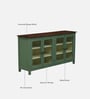Noyes Mango Wood 4 Door Cabinet In Green Colour
