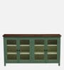 Noyes Mango Wood 4 Door Cabinet In Green Colour