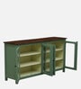 Noyes Mango Wood 4 Door Cabinet In Green Colour