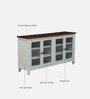 Noyes Mango Wood 4 Door Cabinet In White Colour