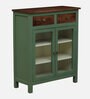 Noyes Mango Wood Cabinet In Green Colour With Drawers