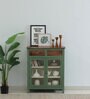 Noyes Mango Wood Cabinet In Green Colour With Drawers