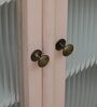Noyes Mango Wood Crockery Unit In Pink Colour With Lining Glass