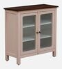 Noyes Mango Wood Crockery Unit In Pink Colour With Lining Glass