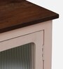 Noyes Mango Wood Crockery Unit In Pink Colour With Lining Glass