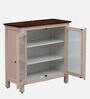 Noyes Mango Wood Crockery Unit In Pink Colour With Lining Glass