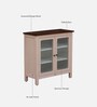 Noyes Mango Wood Crockery Unit In Pink Colour With Lining Glass