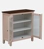 Noyes Mango Wood Crockery Unit In Pink Colour With Lining Glass