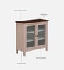 Noyes Mango Wood Crockery Unit In Pink Colour With Lining Glass