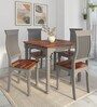Noyes Sheesham Wood 4 Seater Square Dining Set In Grey & Natural Finish