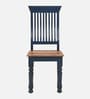 Noyes Sheesham Wood 4 Seater Square Dining Set In Blue & Natural Finish