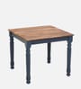 Noyes Sheesham Wood 4 Seater Square Dining Set In Blue & Natural Finish