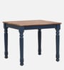 Noyes Sheesham Wood 4 Seater Square Dining Set In Blue & Natural Finish
