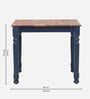 Noyes Sheesham Wood 4 Seater Square Dining Set In Blue & Natural Finish