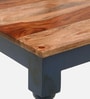 Noyes Sheesham Wood 4 Seater Square Dining Set In Blue & Natural Finish