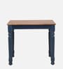 Noyes Sheesham Wood 4 Seater Square Dining Set In Blue & Natural Finish