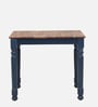Noyes Sheesham Wood 4 Seater Square Dining Set In Blue & Natural Finish