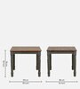 Noyes Sheesham Wood 4 Seater Square Dining Set In Grey & Natural Finish