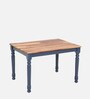 Noyes Sheesham Wood 4 Seater Dining Table In Blue & Natural Finish
