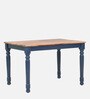 Noyes Sheesham Wood 4 Seater Dining Table In Blue & Natural Finish