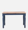 Noyes Sheesham Wood 4 Seater Dining Table In Blue & Natural Finish